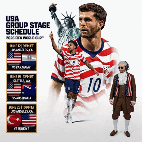 USA Group Stage Schedule Poster