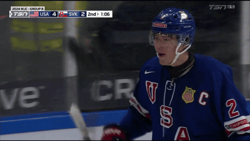 USA Hockey Team Celebrates Goal Against Canada