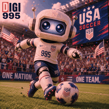 USA Soccer Mascot Kicking Ball GIF