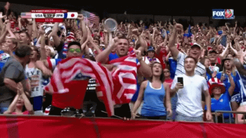 Usa Soccer Supporters Cheering GIF