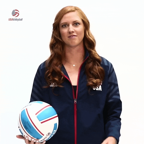 Usa Volleyball Cute Face Peace Sign GIF