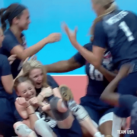 Usa Volleyball Gold Medal Hug GIF