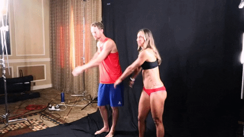 Usa Volleyball Leg Wobble Dance GIF