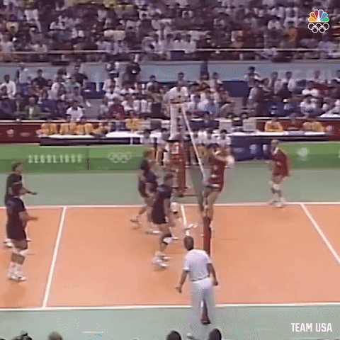 Usa Volleyball Running Hands Up GIF
