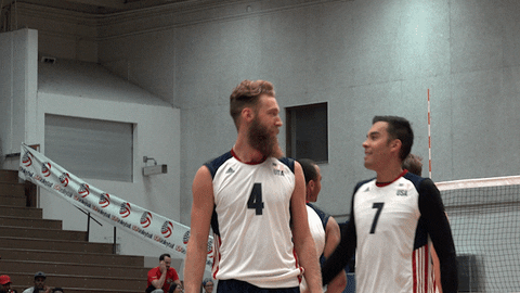 Usa Volleyball Smiling With Teammate GIF