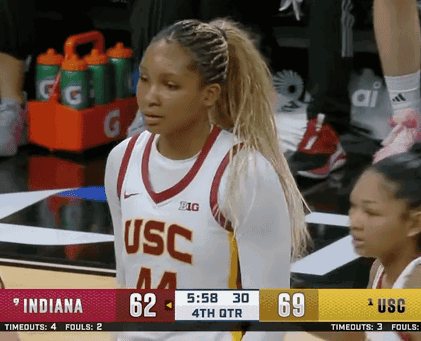 USC Female Basketball Player on Court