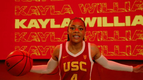 Usc Player Shouting While Holding Ball GIF