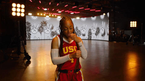 Usc Woman Player Dancing And Gesture Peace Sign GIF