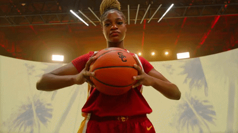 Usc Woman Player Holding Ball Chest Level GIF