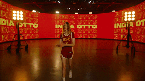 Usc Woman Player Posing With Ball GIF