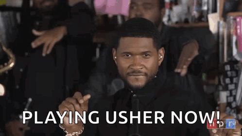 Usher Playing Usher Now In Front Of His Band GIF