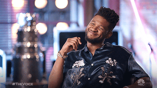 Usher Thinking Sweet Smile The Voice Meme GIF