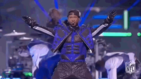 Usher Wearing Blue Body Vest GIF