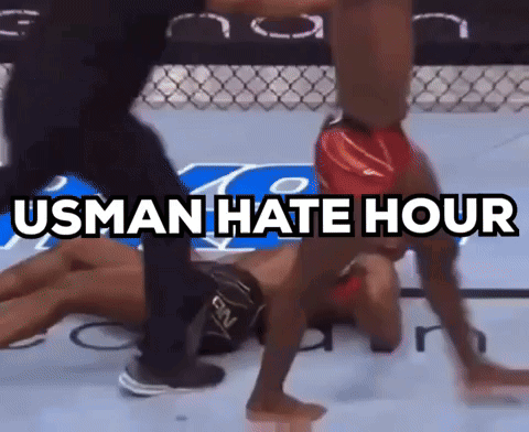 Usman Hate Hour Is Displayed On A Boxing Match GIF