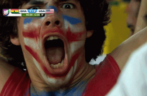 Usmnt Fan With Face Paint GIF
