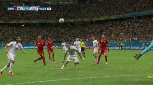 Usmnt Player Kicking Ball Above Goal GIF