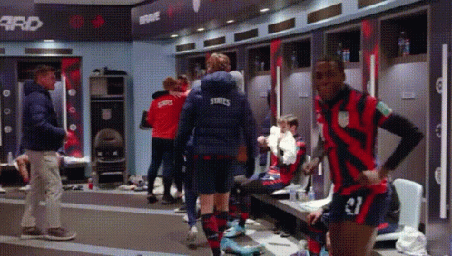 Usmnt Player Timothy Weah Dancing On Locker Room GIF