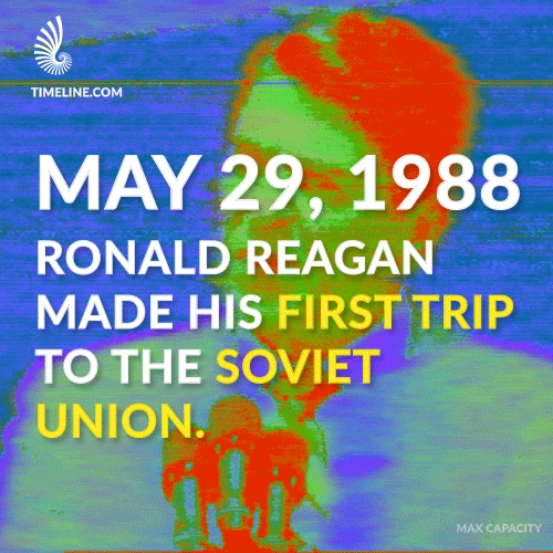Ussr Glitchy President Ronald Reagan Historic Visit GIF