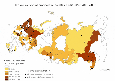 Ussr Gulag Prison Map Illustration GIF