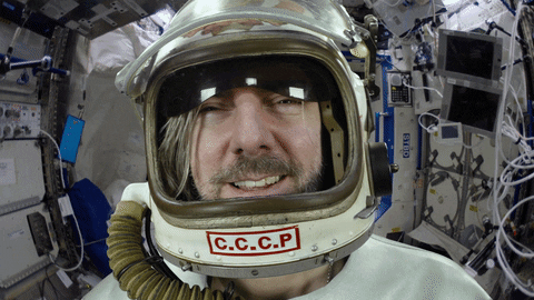 Ussr Russian Cosmonaut In Space GIF