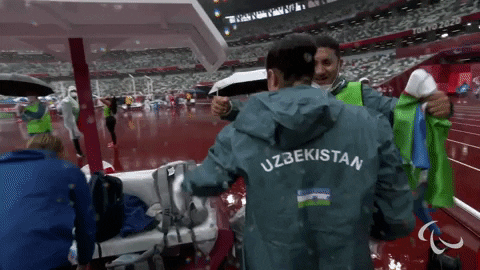 Uzbekistan Player Paralympics Hug GIF
