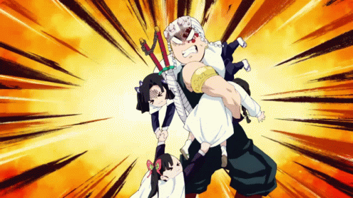 Uzui Vs Gyutaro Screaming GIF