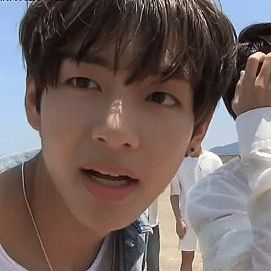 V Giving A Kiss To Camera GIF