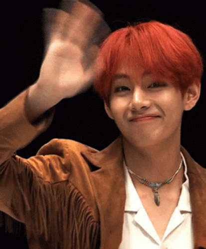 V Winked And Goodbye To Fans GIF
