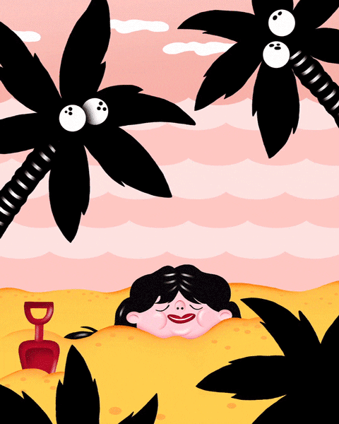 Vacation Mode Burried In Beach Bliss GIF