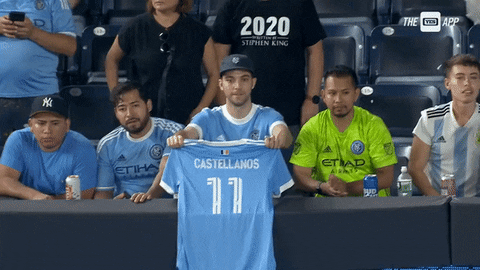 Valentín Castellanos Holding Out His Jersey GIF