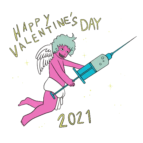 Valentine Cupid Holding Syringe 2021