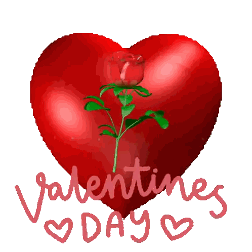 Valentine Heart With Rose and Words