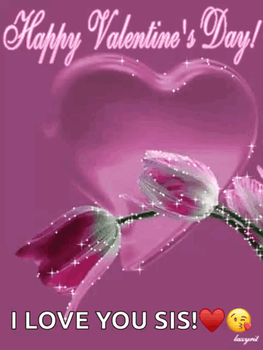 Valentine's Day Card With Heart and Flowers