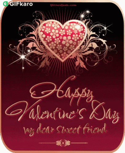 Valentine's Day Card with Heart and Happy Valentine's Day