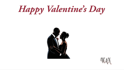 Valentine's Day Card With Man and Woman Dancing