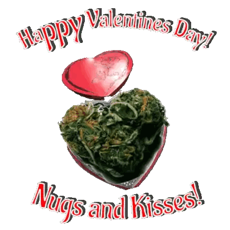 Valentine's Day Card With Marijuana Heart