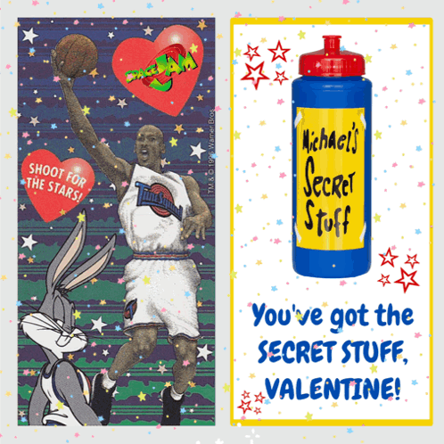 Valentine's Day Card With Michael Jordan and Bugs Bunny
