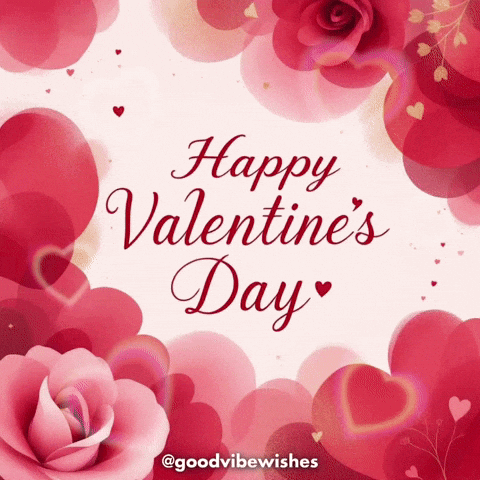 Valentine's Day Card With Roses and Hearts
