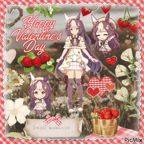 Valentine's Day Card With Strawberries GIF
