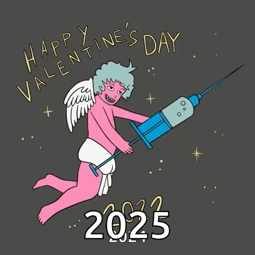 Valentine's Day Cupid Holding Syringe 2025