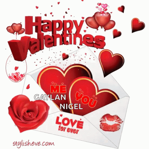 Valentine's Day Greeting Card With Hearts in Envelope