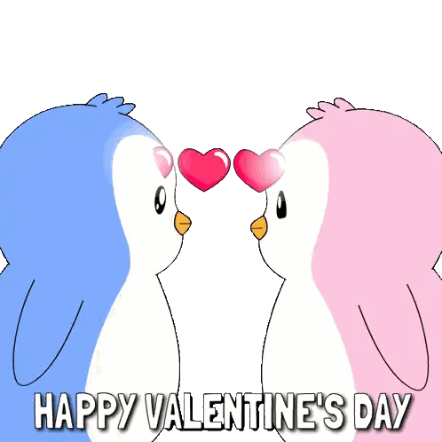 Valentine'S Day Penguins Kissing