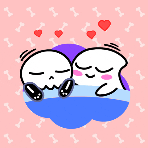 Valentine's Ghost Couple Sleep GIF