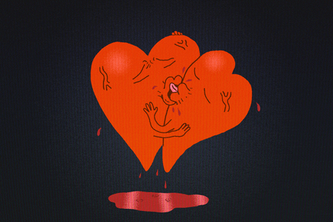 Valentine's Hearts French Kiss GIF