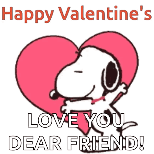 Valentine Snoopy Hugging A Heart GIF