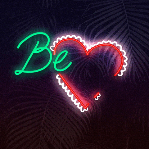 Valentines Day Be Mine Flashing Neon Heart GIF