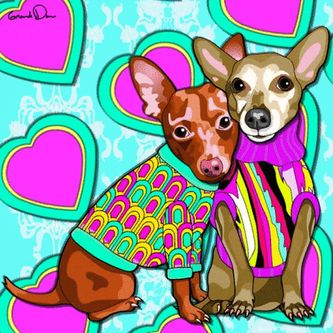 Valentines Day Love Dogs Hugging GIF