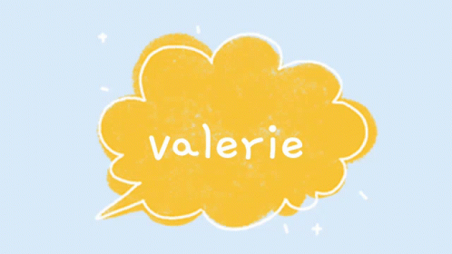 Valerie Inside Yellow Speech Bubble GIF