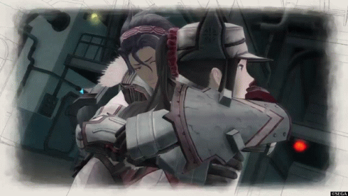 Valkyria Chronicles Kai And Leena Hugging GIF