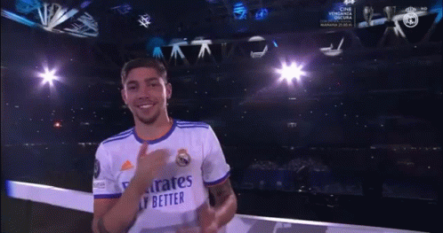 Valverde Taps Chest GIF